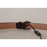 Dolce & Gabbana Black Patent Leather Logo Metal Waist Buckle Belt WMB153 - 90