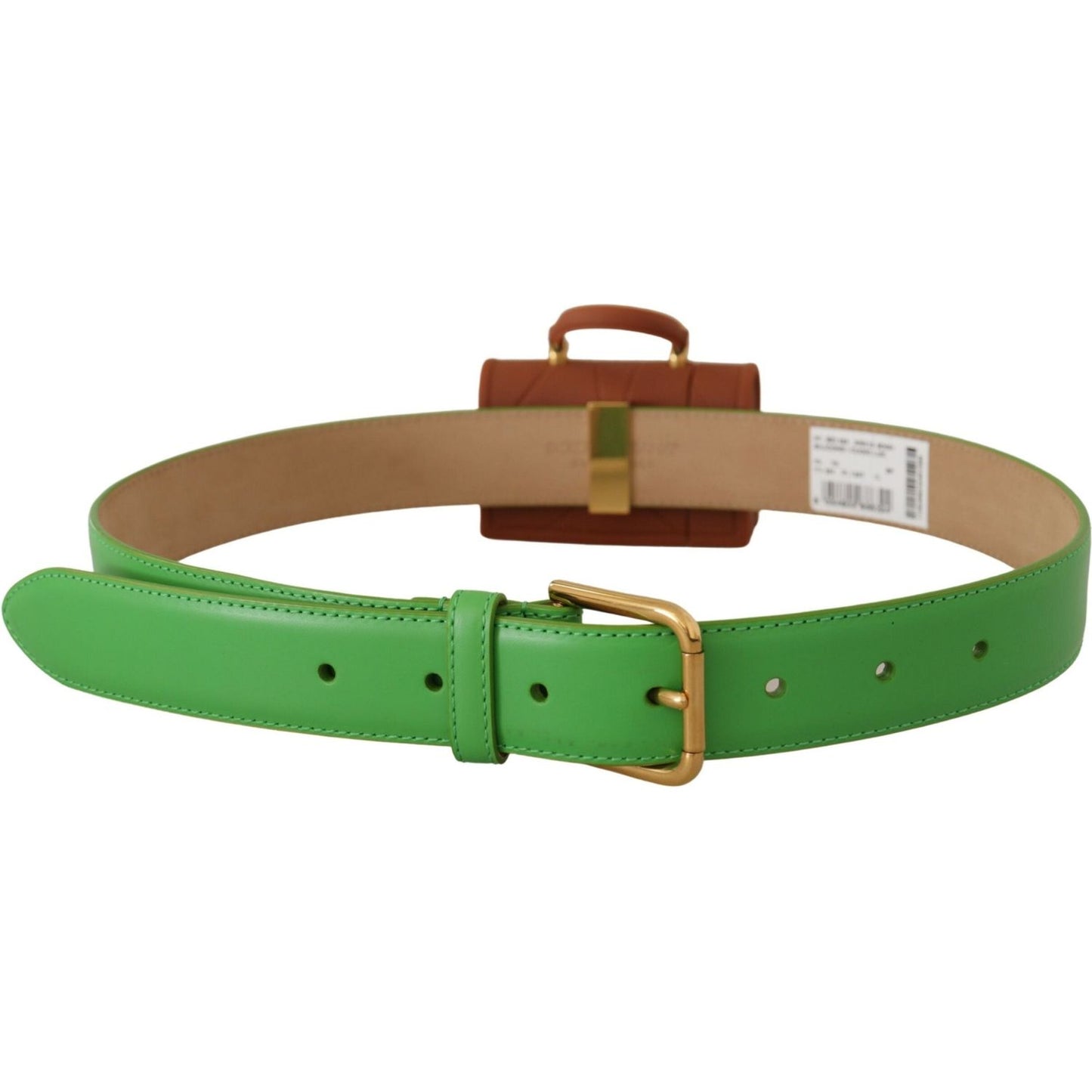 Dolce & Gabbana Green Leather Devotion Heart Micro Bag Headphones Belt WMB182 - 70