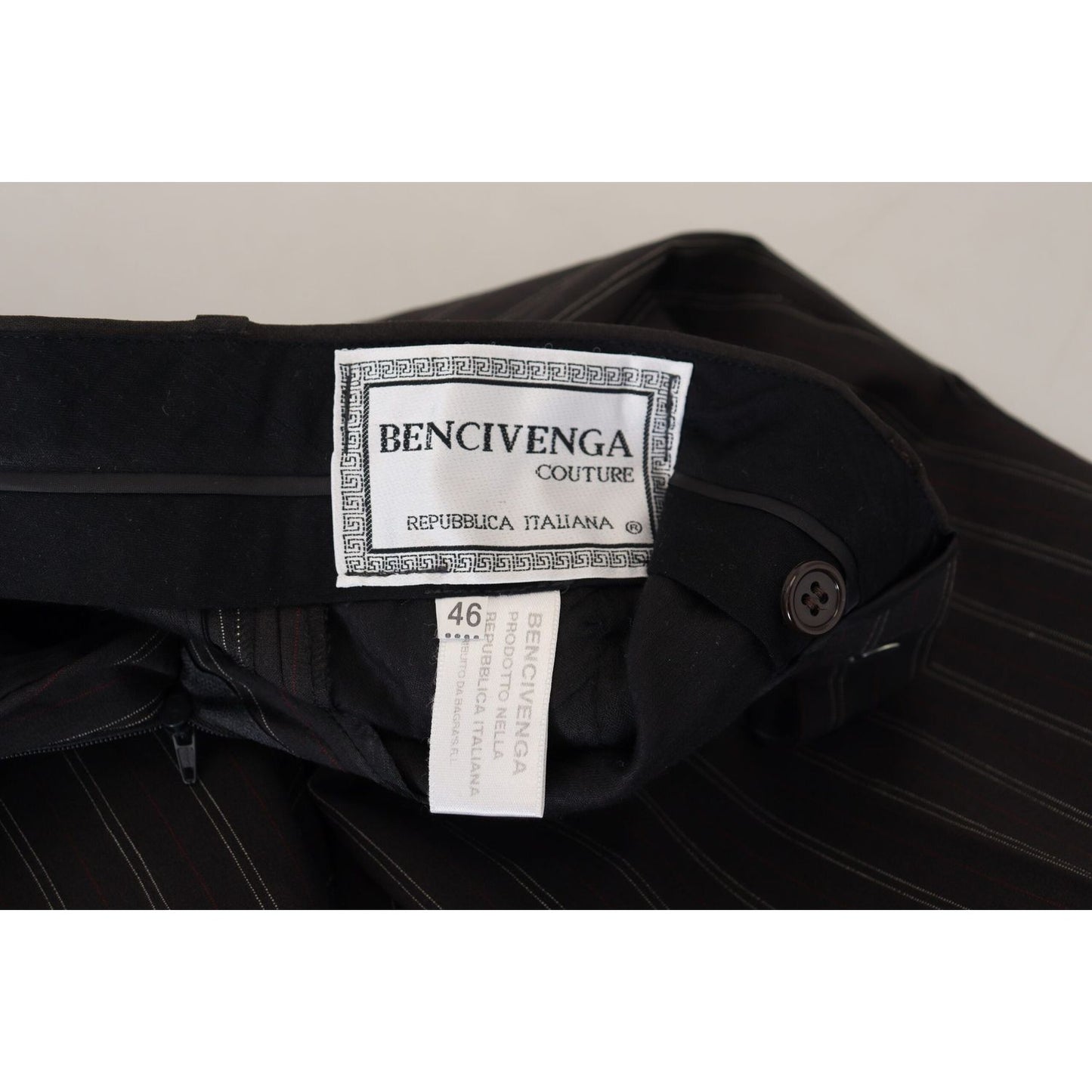 BENCIVENGA Black Stripes Viscose Dress Pants