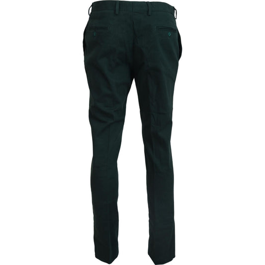 BENCIVENGA Dark Green Cotton Skinny Men Pants