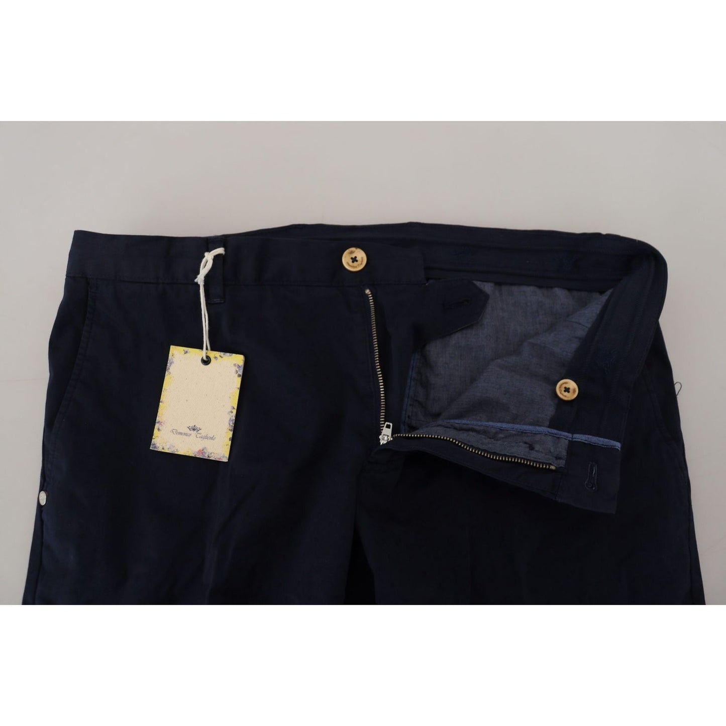 Domenico Tagliente Dark Blue Cotton Skinny Men Pants PAN74076 - 46