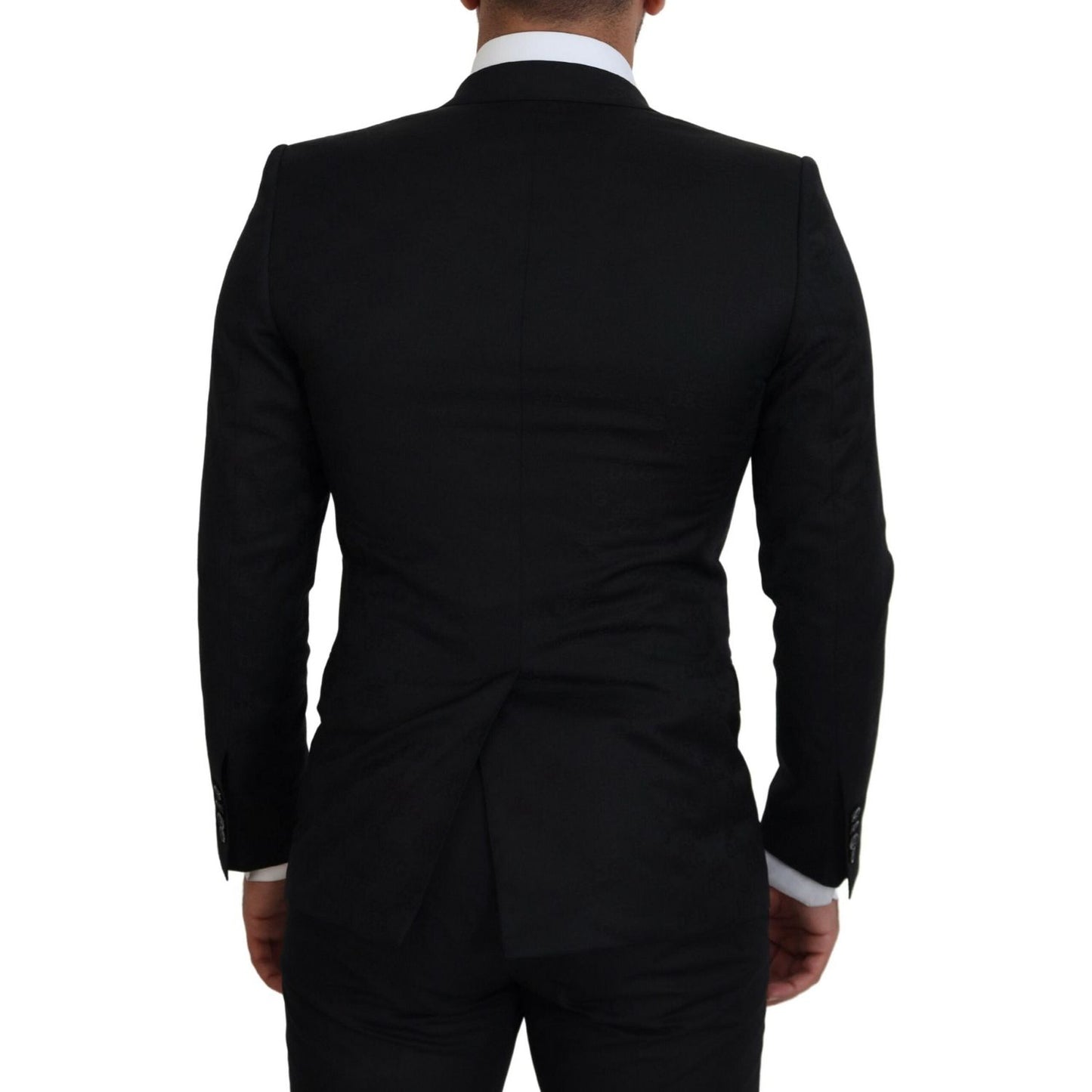 Dolce & Gabbana Black Wool Formal Coat Martini Blazer KOS2133- 44