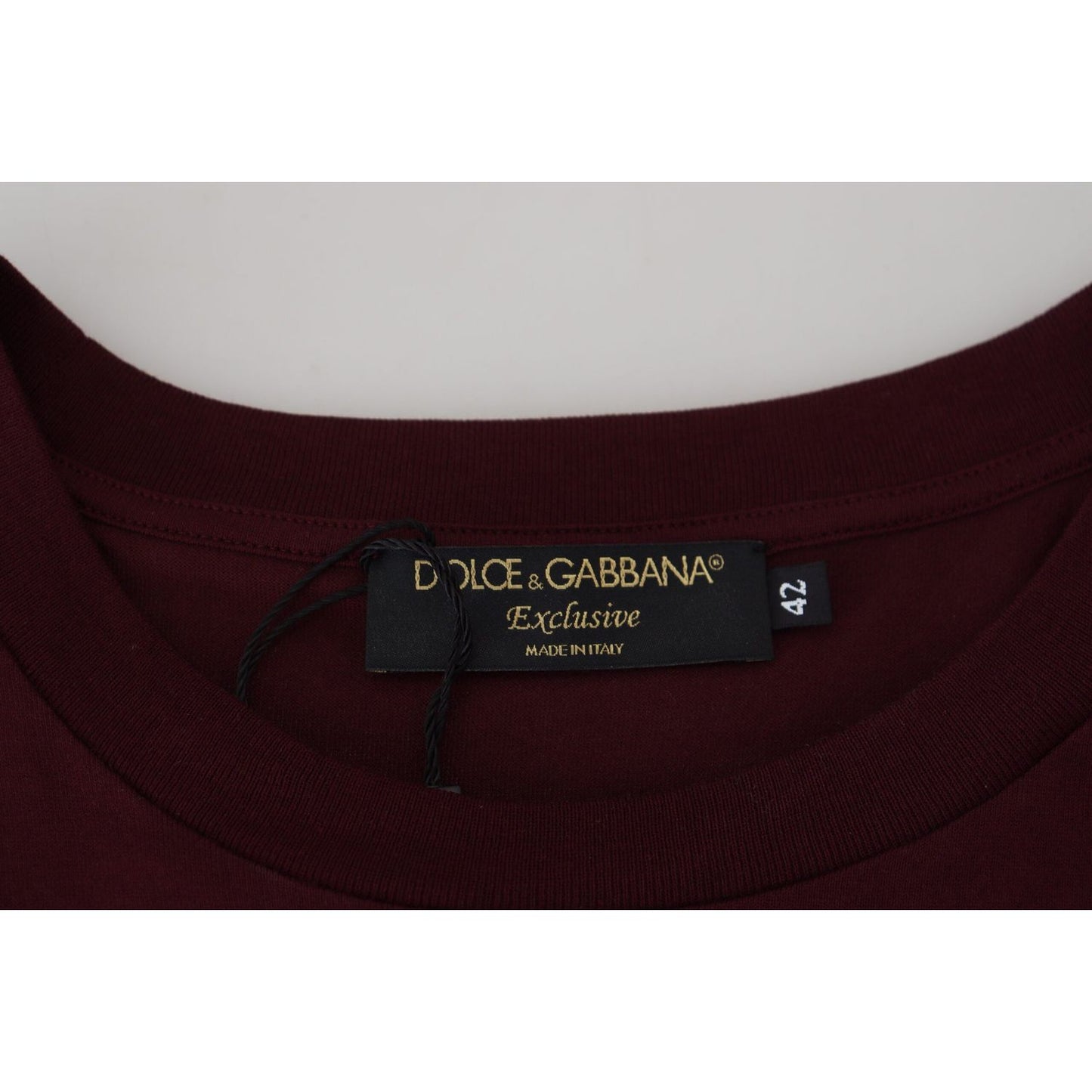 Dolce & Gabbana Maroon Printed Short Sleeves Men T-shirt TSH83682 - 42