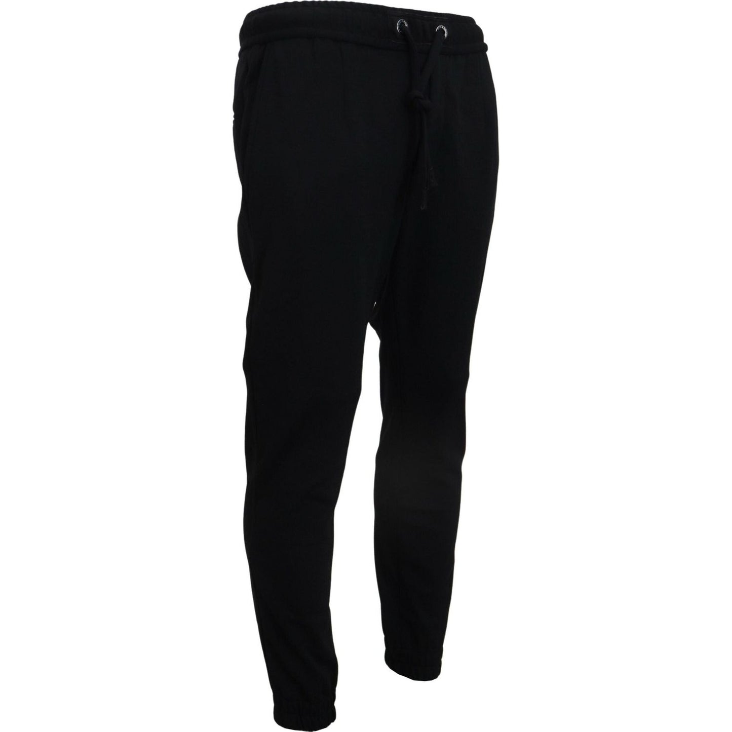 Dolce & Gabbana Black Mens Sport Wool Sweatpants Pants PAN74544-48