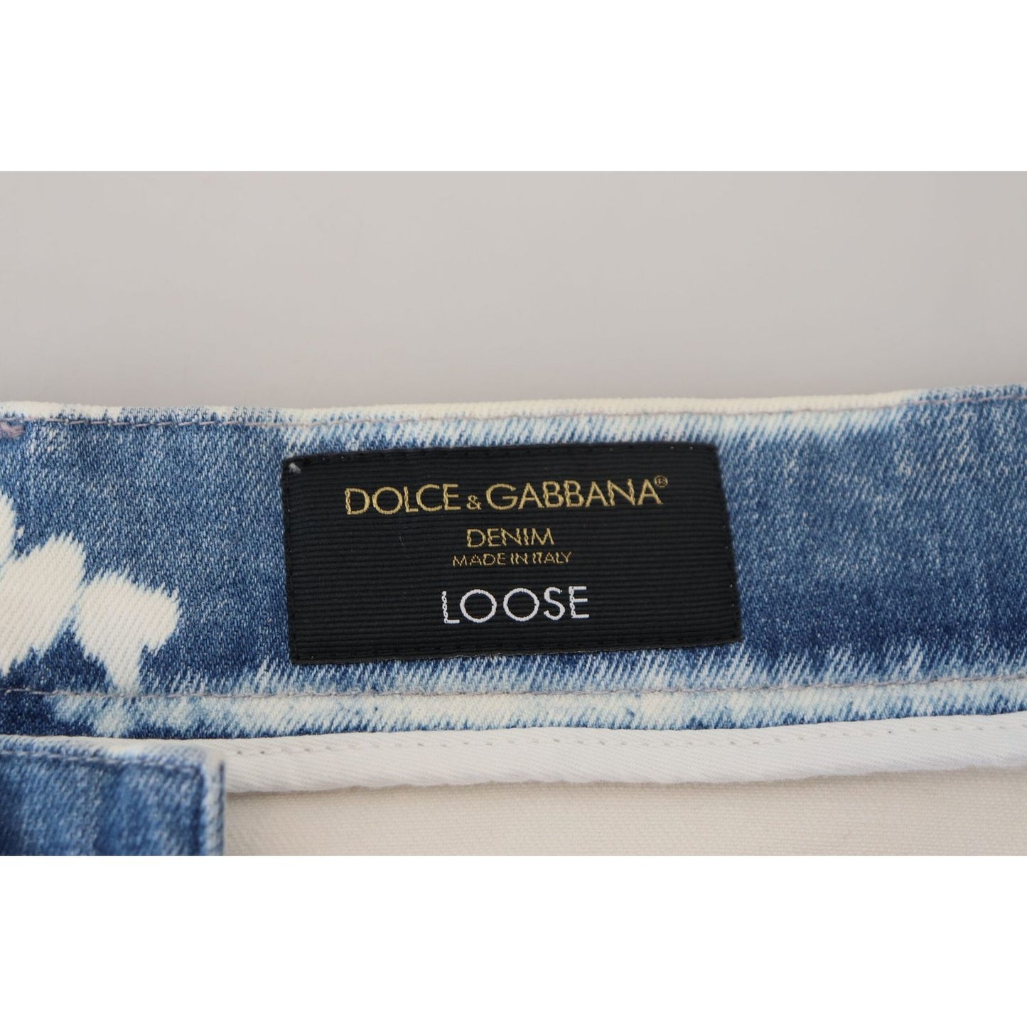 Dolce & Gabbana Blue Ceasar Denim Cotton Loose Fit Jeans PAN74549- 46