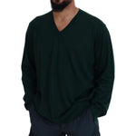 Dolce & Gabbana Green Cashmere V-neck Pullover Sweater TSH83669- 44