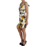 Dolce & Gabbana White Coconut Print Sheath Mini Silk Dress DR28729-44