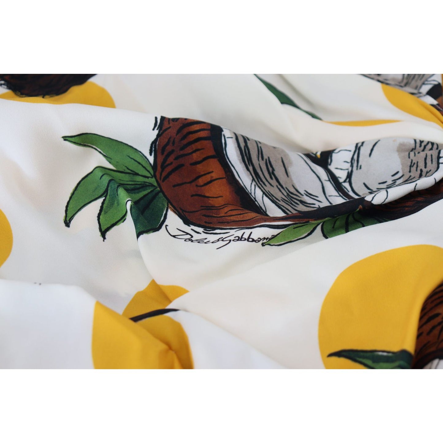 Dolce & Gabbana White Coconut Print Sheath Mini Silk Dress DR28729-44