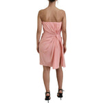 Dolce & Gabbana Pink Silk Stretch Strapless Sheath Dress DR28878-42