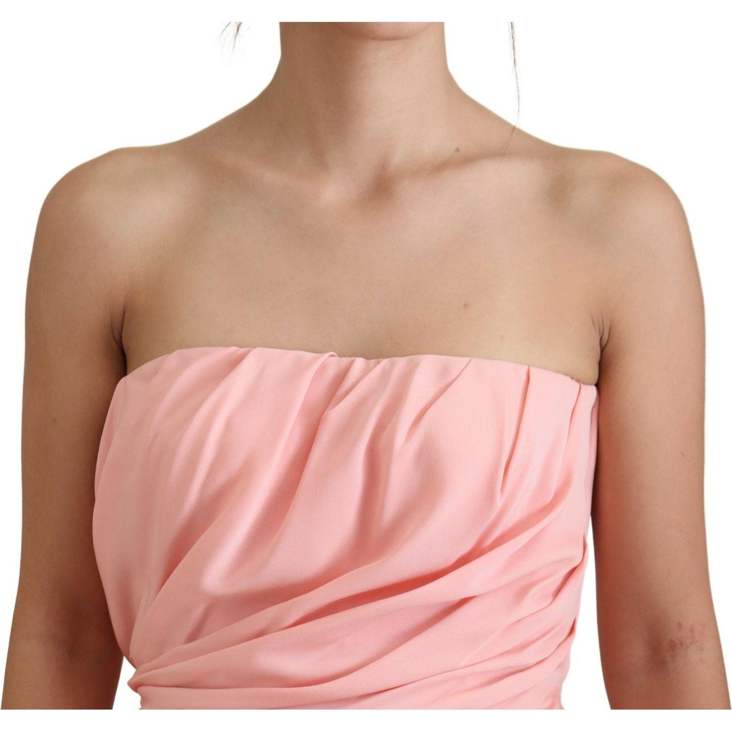 Dolce & Gabbana Pink Silk Stretch Strapless Sheath Dress DR28878-42