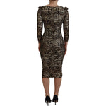 Dolce & Gabbana Multicolor Leopard Bodycon Sheath Midi Dress DR28900-38