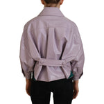 Dolce & Gabbana Purple Cotton Button Down Cropped Jacket JKT3577- 40