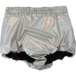 Dolce & Gabbana Silver Holographic High Waist Hot Pants Shorts SKI1874- 40