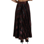 Dolce & Gabbana Brown Polyester High Waist A-line Maxi Skirt SKI1813 - 40