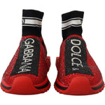 Dolce & Gabbana Red Bling Sorrento Sneakers Socks Shoes LA10189- 35