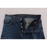 Frankie Morello Blue Wash Torn Dunfermile Slim Fit Jeans SIG60491-8