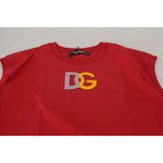Dolce & Gabbana Red Cotton DG Logo Tank Top T-shirt TSH83147- 36