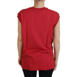 Dolce & Gabbana Red Cotton DG Logo Tank Top T-shirt TSH83147- 36