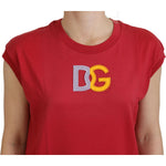 Dolce & Gabbana Red Cotton DG Logo Tank Top T-shirt TSH83147- 36