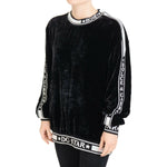 Dolce & Gabbana Black Velvet Crewneck Pullover Sweater TSH83152- 38