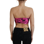 John Galliano Pink Newspaper Print Bra Cropped Blouse TSH83272- XS