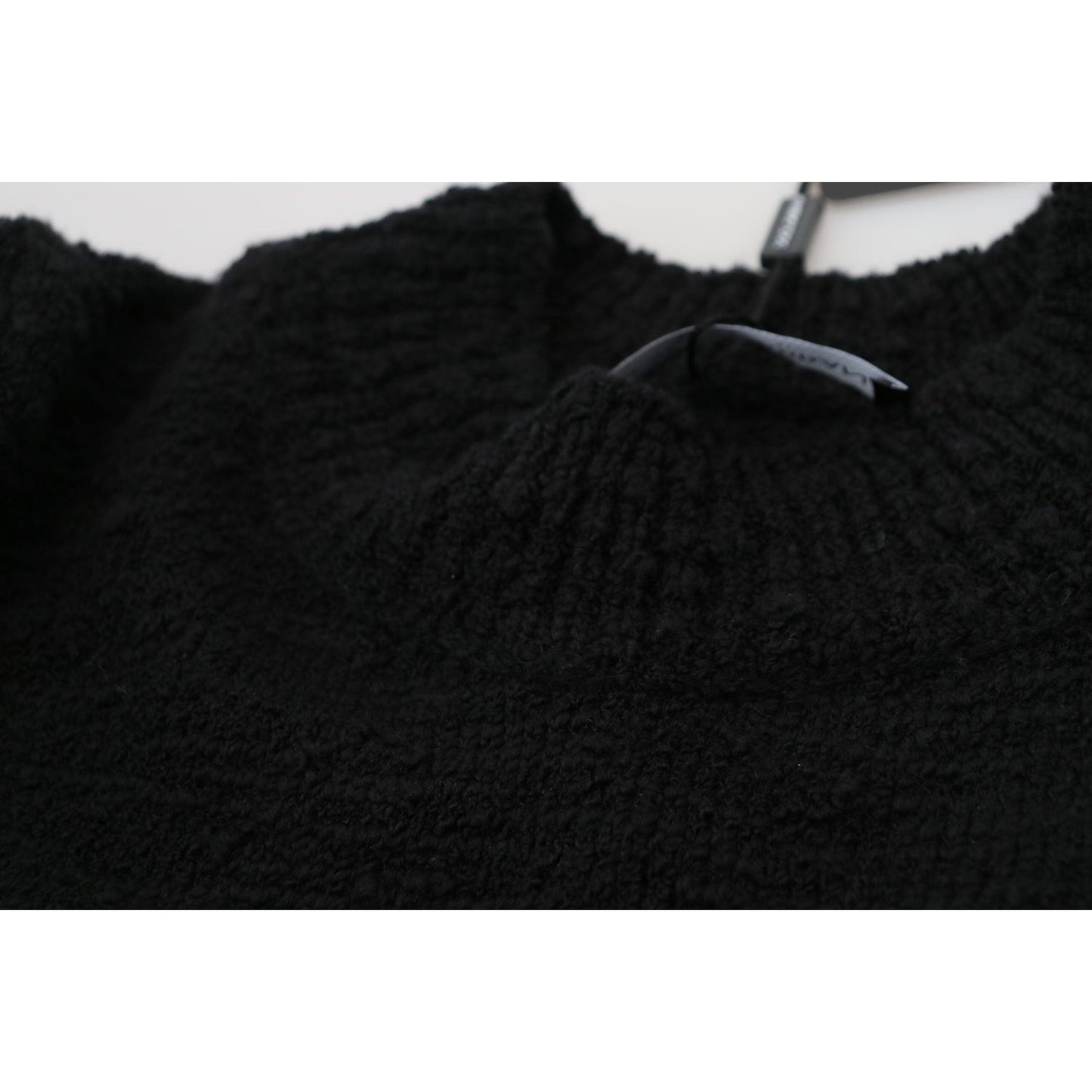 Dolce & Gabbana Black Wool Knit Crewneck Pullover Sweater TSH83691- 40