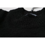 Dolce & Gabbana Black Wool Knit Crewneck Pullover Sweater TSH83691- 40