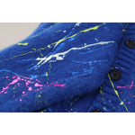 Dolce & Gabbana Blue Color Splash Mohair Cardigan Sweater TSH83692- 40