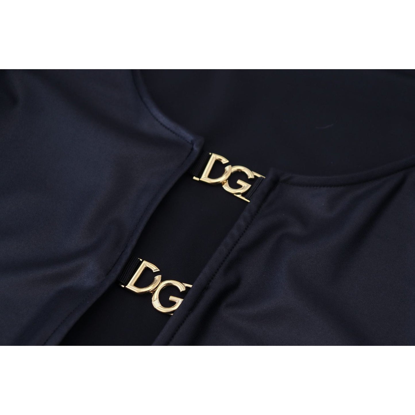 Dolce & Gabbana Black Cotton Stretch Open Chest 3/4 Sleeve Top TSH83726- 40