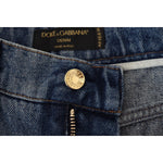 Dolce & Gabbana Blue Tattered Skinny Denim Cotton Jeans PAN74198- 38