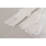 Dolce & Gabbana White Cotton Lace Trim Turtle Neck Blouse Top TSH83731- 40