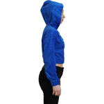 Juicy Couture Blue Cotton Full Zip Cropped Hooded Sweatshirt Sweater TSH83370-38