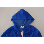Juicy Couture Blue Cotton Full Zip Cropped Hooded Sweatshirt Sweater TSH83370-38