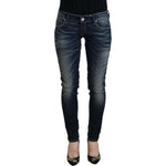 Acht Chic Blue Washed Skinny Low Waist Jeans Acht Dark Slate Gray