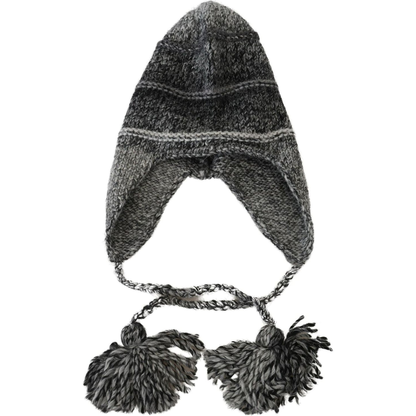 Dolce & Gabbana Gray Warm Fleece Ear Flaps Knit Beanie Hat HAT9490