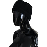 Dolce & Gabbana Black Virgin Wool Women Winter Beanie Cap Hat HAT9448