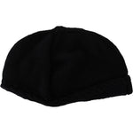 Dolce & Gabbana Black Virgin Wool Women Winter Beanie Cap Hat HAT9448
