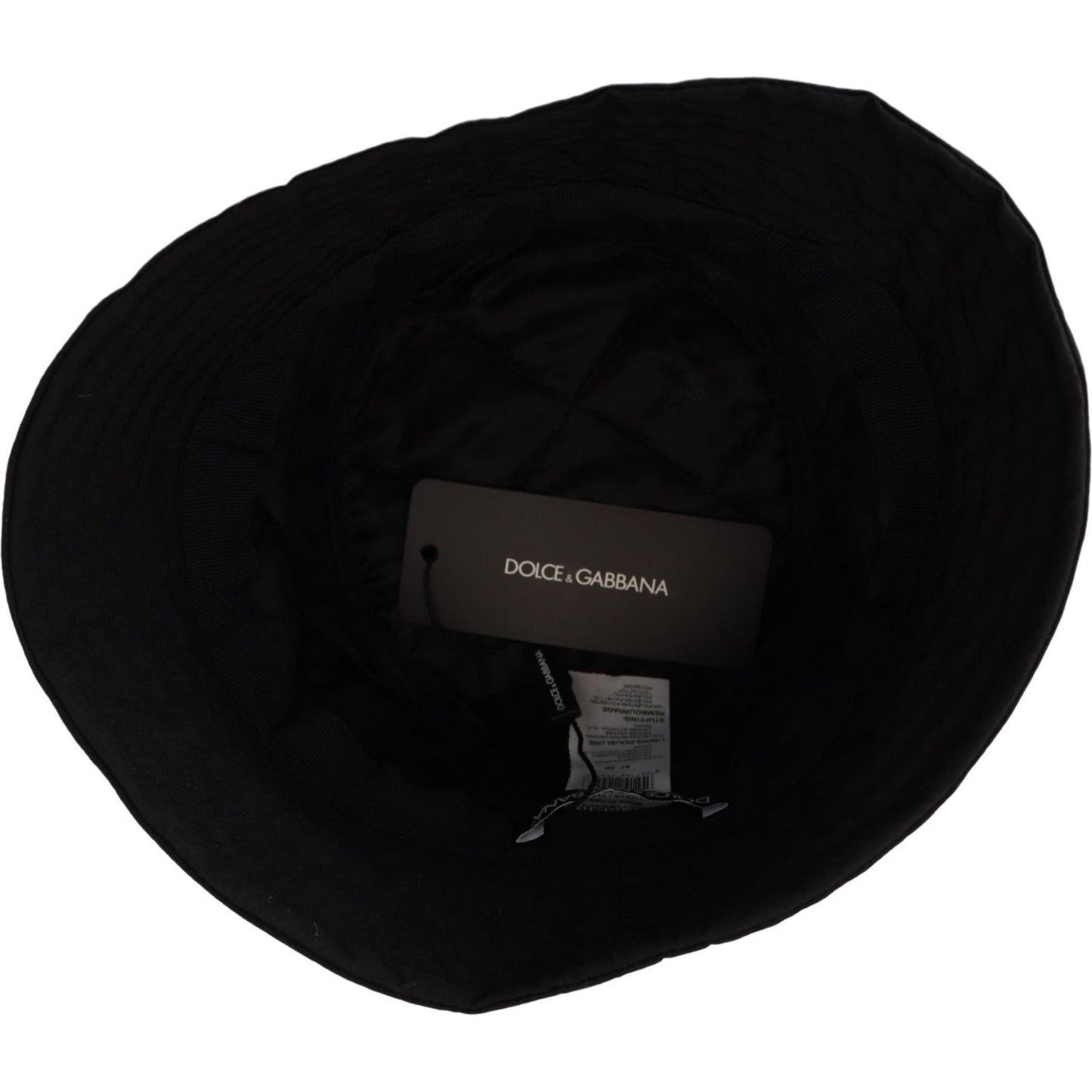 Dolce & Gabbana Black Nylon Women Bucket Cap Hat HAT9456-57