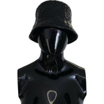 Dolce & Gabbana Black Quilted Faux Leather Women Bucket Cap Hat HAT9467-57