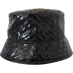 Dolce & Gabbana Black Quilted Faux Leather Women Bucket Cap Hat HAT9467-57