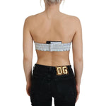 Dolce & Gabbana Silver Holographic Effect Bustier Brassiere Top TSH83154 -40