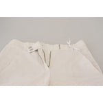 Dondup White High Waist Tapered Women Pants PAN71124-38