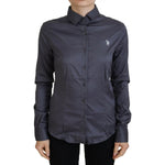 U.S. POLO ASSN. Gray Printed Long Sleeves Collared Top TSH83212 -38