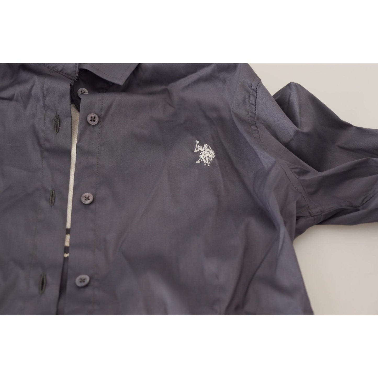 U.S. POLO ASSN. Gray Printed Long Sleeves Collared Top TSH83212 -38
