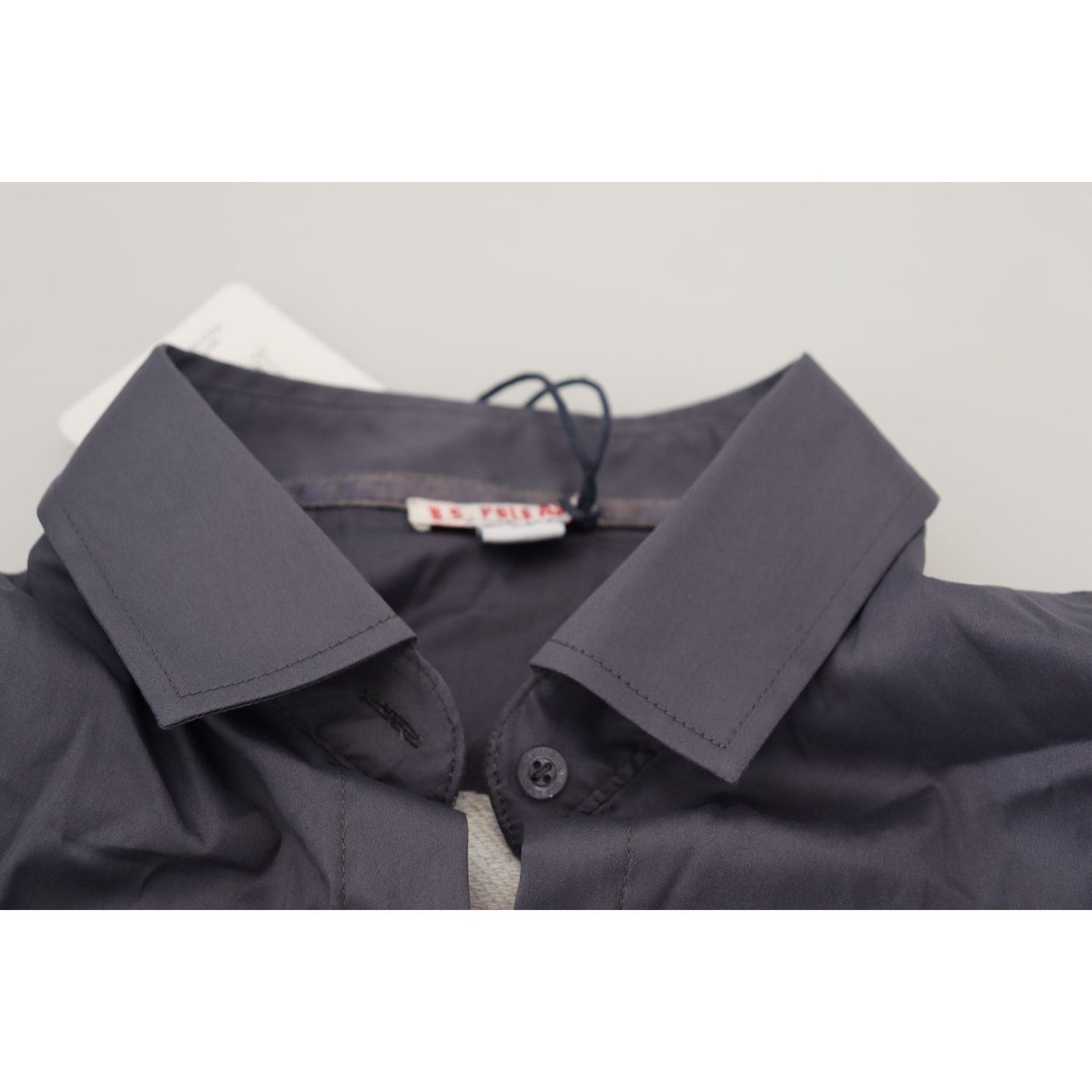 U.S. POLO ASSN. Gray Printed Long Sleeves Collared Top TSH83212 -38