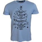 Dolce & Gabbana Light Blue Happy New Year 2017 Cotton T-shirt TSH83826- 50