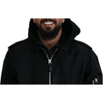Dolce & Gabbana Black Nylon Hooded Full Zip Men Coat Jacket JKT3595-50