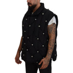 Dolce & Gabbana Black Sleeveless DG Metal Embellishment Jacket JKT3607-50