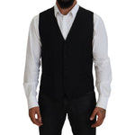 Dolce & Gabbana Black Virgin Wool Waistcoat Formal Vest TSH83841-52