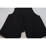 Dolce & Gabbana Black Virgin Wool Waistcoat Formal Vest TSH83841-52